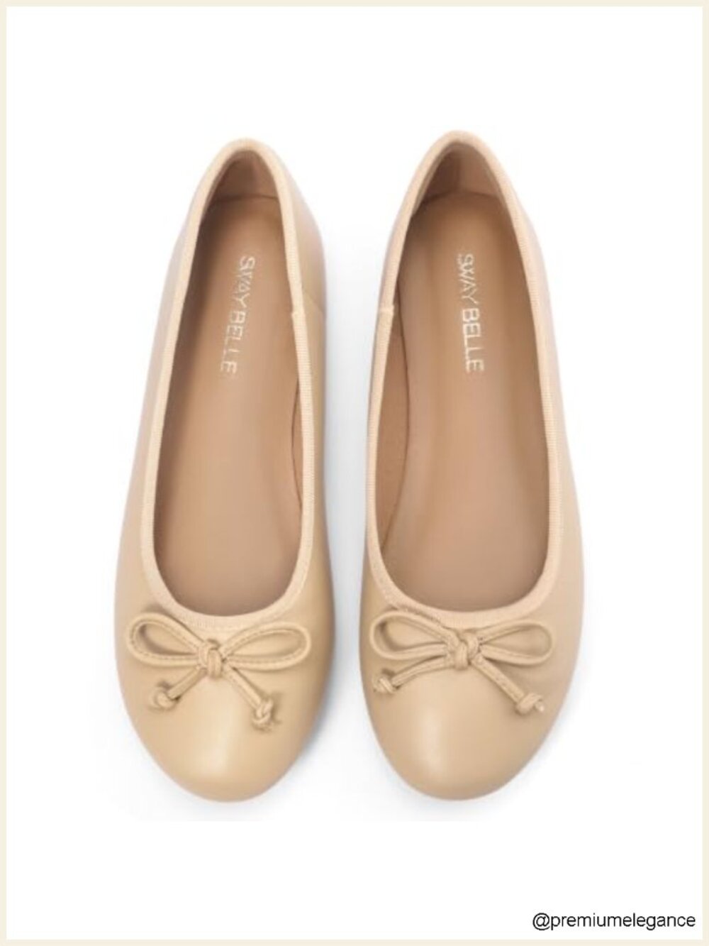 Women's Ballet Flats Bow Round Toe PU Leather Slip On Dress Shoes